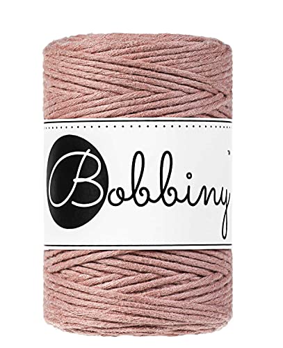 Bobbiny Band Blush (100 Meter 1,5mm) Baumwollband, Baumwollgarn, Makramee Garn, Baumwollkordel, Schnur, Seil, Juteseil von Bobbiny