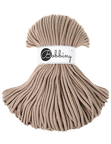 Bobbiny Premium Cords 5 mm - Rope-Garn 100 m 100% Baumwolle (Sand) von Bobbiny