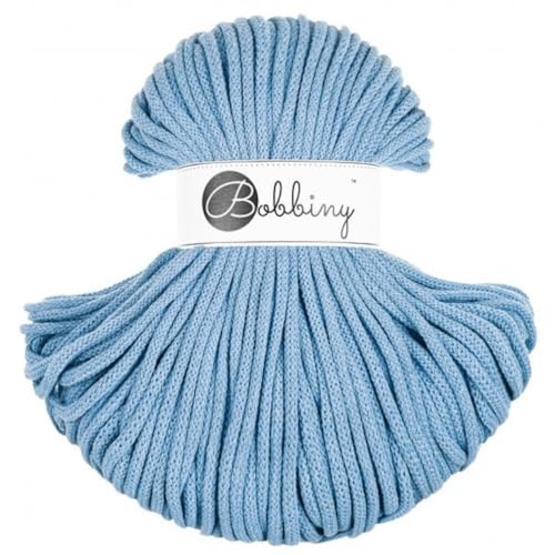 Bobbiny Geflochtene Makramee-Schnur, 5 mm, 100 m, Blau von Bobbiny