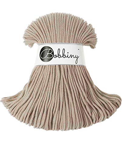 Bobbiny Junior Makramee-Schnur, geflochten, 3 mm, Beige, 100 m von Bobbiny