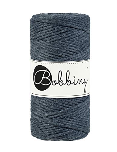 Bobbiny Macrame Cords 3 mm - 100 m - 100% Baumwolle (Charcoal) von Bobbiny
