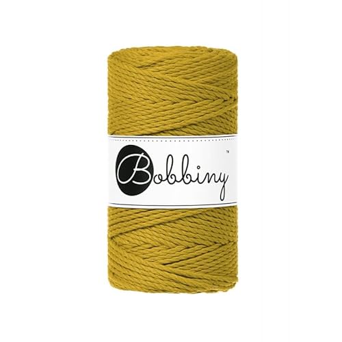 Bobbiny Macrame Cords 3 mm 3fach gedreht - 100 m - 100% Baumwolle (Spicy Yellow), BOBG3 von Bobbiny