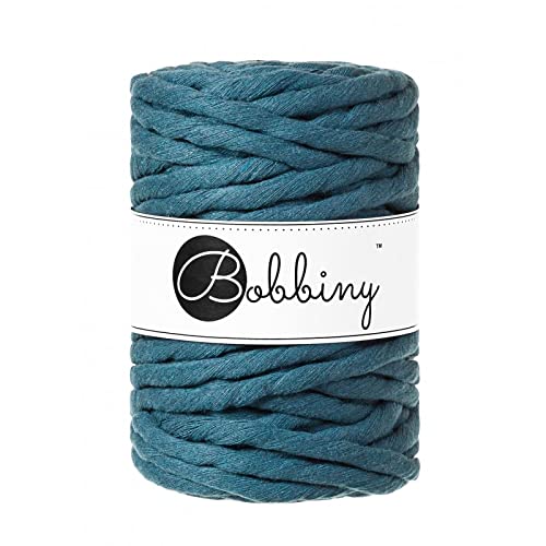 Bobbiny Macrame Cords 9 mm - 30 m - 630 g 100% Baumwolle (Peacock Blue) von Bobbiny