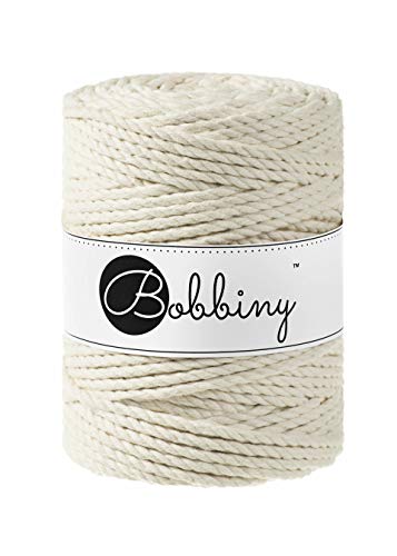 Bobbiny - Mako-Seil aus 100% Baumwolle, 5 mm x 100 m, Farbe: natur Öko-Tex von Bobbiny