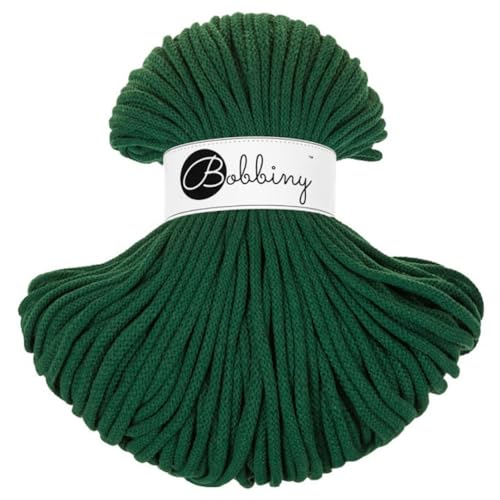 Bobbiny Makramee-Flechtkordel, 5 mm, 100 m, Dunkelgrün (Pine Green) von Bobbiny