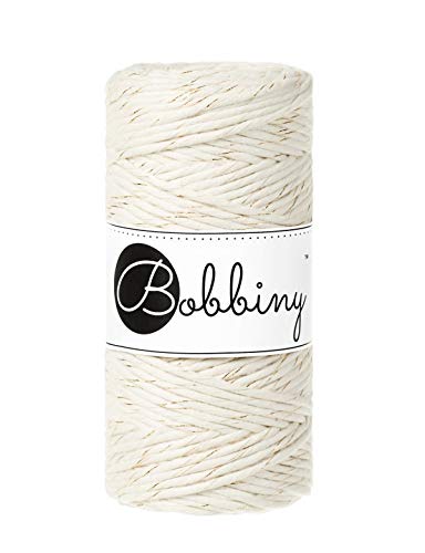 Bobbiny Makramee Kordel 3mm - 100m wählbar (Naturgold) von Bobbiny