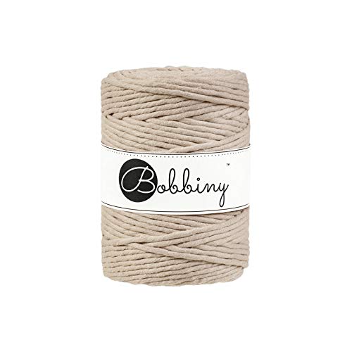 Bobbiny Makramee Kordel 5mm - 100m wählbar (beige) von Bobbiny