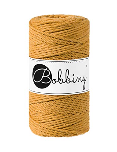 Bobbiny Makramee-Schnur, 3 mm, 3-lagig, Senf, 100 m von Bobbiny