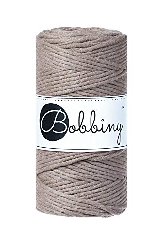 Bobbiny Makramee-Schnur, 3 mm, einlagig, 100 m, Kaffeebraun von Bobbiny