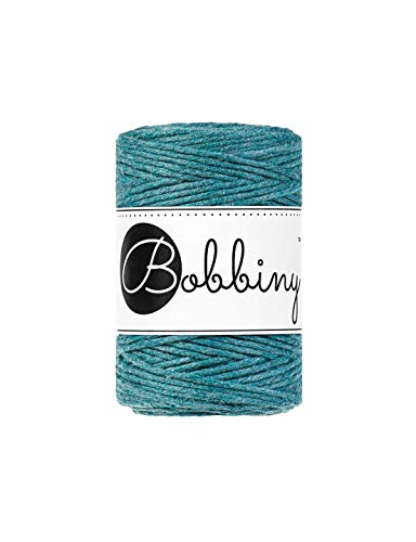 Bobbiny Oeko-Tex Premium Makramee Garn aus ökologischer Baumwolle 1,5 mm x 100 m (Teal) von Bobbiny