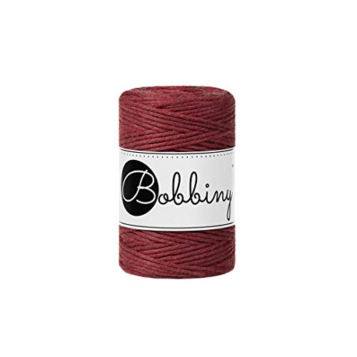 Bobbiny Oeko-Tex Premium Makramee Garn aus ökologischer Baumwolle 1,5 mm x 100 m (Wild Rose) von Bobbiny