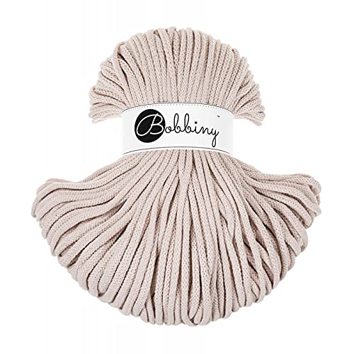 Bobbiny Premium Cords 5 mm - Rope-Garn 100 m 100% Baumwolle (Nude) von Bobbiny