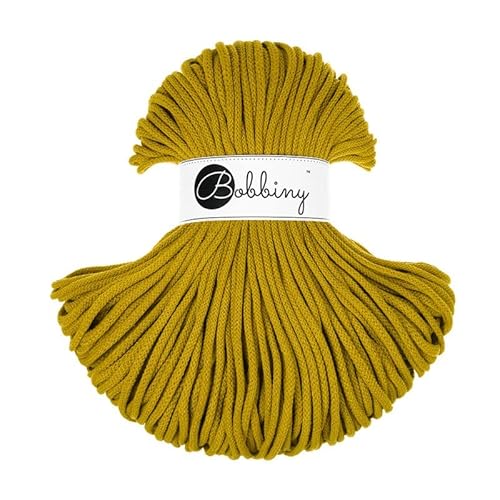 Bobbiny Premium Cords 5 mm - Rope-Garn 100 m 100% Baumwolle (Spicy Yellow) von Bobbiny