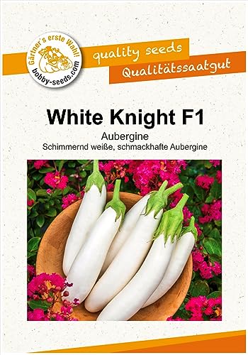 Gemüsesamen White Knight F1 Aubergine Portion von Gärtner's erste Wahl! bobby-seeds.com