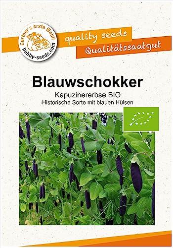 BIO-Erbsensamen Blauwschokker Kapuzinererbse BIO Portion von Gärtner's erste Wahl! bobby-seeds.com