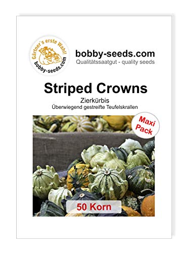 Bobby-Seeds Kürbissamen Zierkürbis Kronenmischung - Striped Crowns Portion von Bobby-Seeds Saatzucht