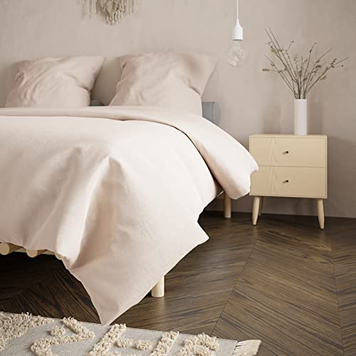 Bobby's Bedware Microfaser Bettwäsche | Bettdecken + Kopfkissenbezug aus hochwertigen Microfasern | In Altrosa, Beige, Anthrazit, Hellgrau & Offwhite(weiß) (200 x 200 cm | 2 Mal 80 x 80 cm, Beige) von Bobby's Bedware