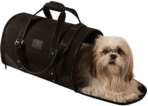 Bobby Parisien – Kleine Katzen- und Hundetragetasche 47 x 30 x 30 cm – Hundetragetasche mit Schultergurt, Schwarz von Bobby