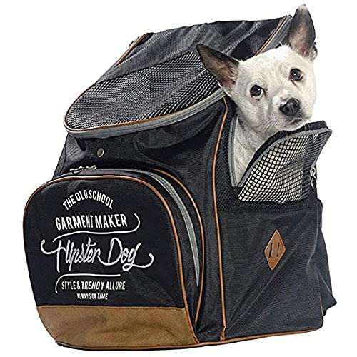 Bobby Pack – Tragetasche Für Katzen Und Kleine Hunde 33 X 26 X 44 Cm – Hundetragetasche Mit Schultergurt, Rucksack Für Haustiere, Schwarz von Bobby