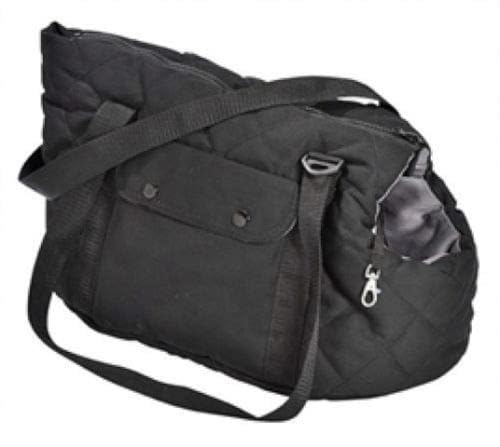 Bobby Promenade – Hunde- und Katzentrage Small Size 50x32x30 cm – Hundetragetasche, Katzen mit Transport-Schultergurt, Rucksack für Haustiere, Schwarz Größe M von Bobby