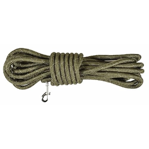 Bobby Walk 3 M – Hundeleine 3 Meter/1,2 cm dick, schlauchförmige Hundeleine, strapazierfähiges Nylon, Khaki, 3 Meter von Bobby