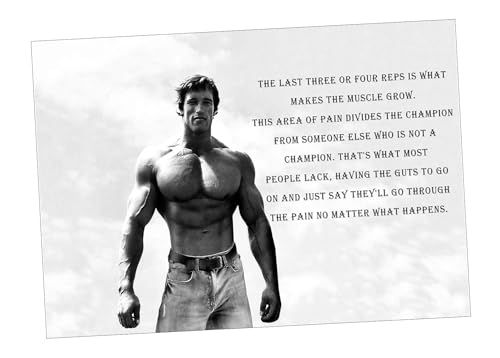 Arnold Schwarzenegger #1 Schwarz und Weiß Motivation Muscle Grow Poster Zug Harte Bild Fitness Fitness Bodybuilding Entschlossenheit Schlafzimmer Kunstwerk Wand Dekoration Nachdruck von Boblet Posters