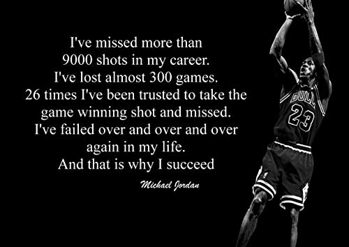 Michael Jordan 7# Schwarz und Weiß American Basketball Spieler NBA Sport Zitat Plakat Motivation Bild Inspiration Foto Zug Harte Schlafzimmer Grafik Wand Dekoration Nachdruck Grafik von Boblet Posters