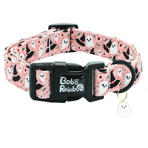 Bobo Rainbow Geister-Hundehalsband, Halloween-Haustier-Halsband, verstellbar, niedlich, leicht, Schnellverschluss-Schnalle, Urlaub, Welpen, Halsbänder, bequeme Baumwolle, Geschenk für Jungen und Bobo Rainbow Geister-Hundehalsband, Halloween-Haustier-Halsband, verstellbar, niedlich, leicht, Schnellverschluss-Schnalle, Urlaub, Welpen, Halsbänder, bequeme Baumwolle, Geschenk für Jungen und von Bobo Rainbow