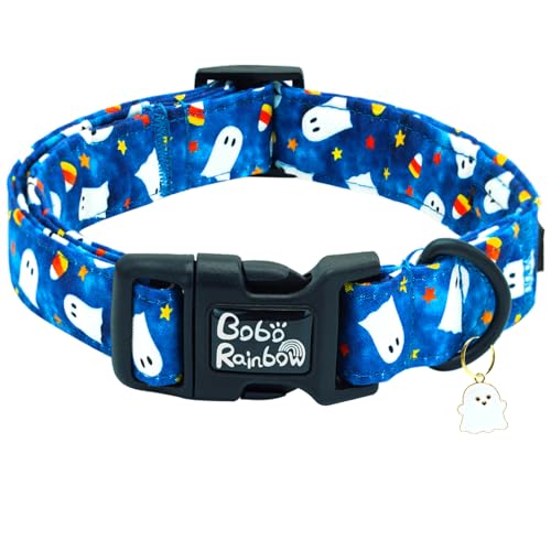 Bobo Rainbow Halloween-Hundehalsband, Geisterdruck, Haustierhalsband, verstellbar, niedlich, weich, Urlaub, leicht, Schnellverschluss-Schnalle, Welpenhalsband, Geschenk für X-Small Hunde Bobo Rainbow Halloween-Hundehalsband, Geisterdruck, Haustierhalsband, verstellbar, niedlich, weich, Urlaub, leicht, Schnellverschluss-Schnalle, Welpenhalsband, Geschenk für X-Small Hunde von Bobo Rainbow