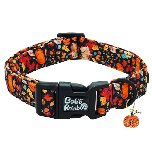 Bobo Rainbow Hundehalsband, Herbstblatt-Kürbis-Druck, verstellbar, für Urlaub, bequem, Welpenhalsband, niedlich, langlebig, leicht, Schnellverschluss-Schnalle, Geschenk für mittelgroße Hunde Bobo Rainbow Hundehalsband, Herbstblatt-Kürbis-Druck, verstellbar, für Urlaub, bequem, Welpenhalsband, niedlich, langlebig, leicht, Schnellverschluss-Schnalle, Geschenk für mittelgroße Hunde von Bobo Rainbow