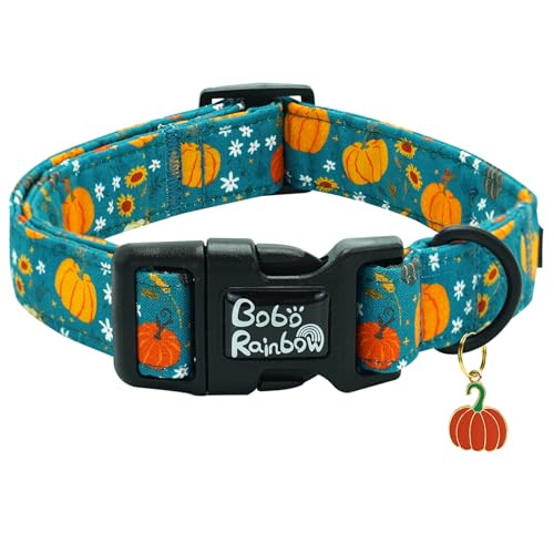 Bobo Rainbow Hundehalsband mit Kürbismuster, verstellbar, bequem, Welpenhalsband, Baumwolle, leicht, Schnellverschluss-Schnalle, Geschenk für mittelgroße Hunde Bobo Rainbow Hundehalsband mit Kürbismuster, verstellbar, bequem, Welpenhalsband, Baumwolle, leicht, Schnellverschluss-Schnalle, Geschenk für mittelgroße Hunde von Bobo Rainbow