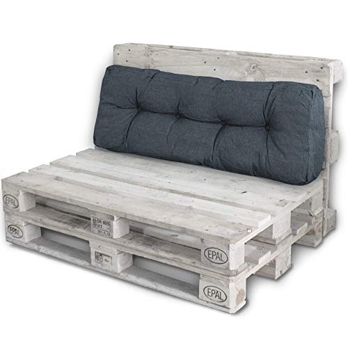 Bobo LACESTONE Palettenkissen Palettenauflagen Sitzkissen Rückenlehne Kissen Palette Polster Sofa Couch (Rückenteil, Dunkelgrau) von BOBO