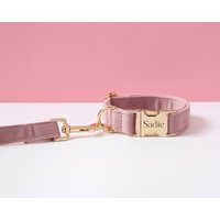 Altrosa Hundehalsband Und Leine, Leine Für Großen Hund Kleinen Welpen, Dickes Samthalsband, Hochzeit Hundehalsband, Hundeliebhaber Geschenk Uk von Bobocollar