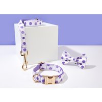 Niedliches Polka Dot Personalisiertes Hundehalsband Und Leinen Set, Für Jungen Hund, Hochzeitshundehalsband, Welpenhalsband Bleischleife Niedliches Polka Dot Personalisiertes Hundehalsband Und Leinen Set, Für Jungen Hund, Hochzeitshundehalsband, Welpenhalsband Bleischleife von Bobocollar