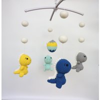 Mini Dinosaurier Mobile, Geschenk Für Baby Mädchen Und Jungen, Kinderzimmer Mobile Neues Geschenk, Werdende Mama Babybett Shower Geschenk von Boboshopcraft