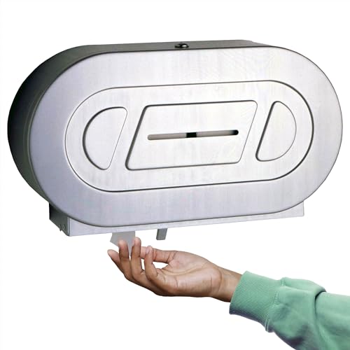 Bobrick 2892 ClassicSeries 304 Stainless Steel Surface-Mounted Twin Jumbo-Roll Toilet Tissue Dispenser, Satin Finish, 20-1316" Width x 11-3/8" Height x 5-5/16" Depth von Bobrick