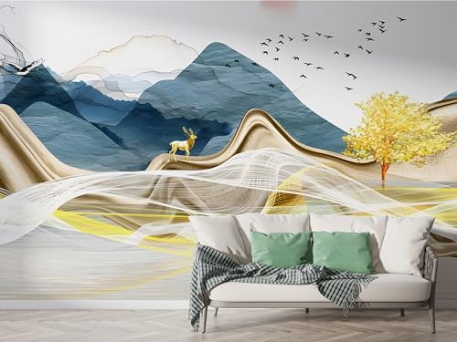 Berg Nordischer Stil Tapete, Geometrisch Fototapete, Modern Wandpapier, Vliestapete Selbstklebende Wand Deko, Motivtapeten Schlafzimmer Wohnzimmer, 450x315 cm - M-492 Berg Nordischer Stil Tapete, Geometrisch Fototapete, Modern Wandpapier, Vliestapete Selbstklebende Wand Deko, Motivtapeten Schlafzimmer Wohnzimmer, 450x315 cm - M-492 von Boceoey