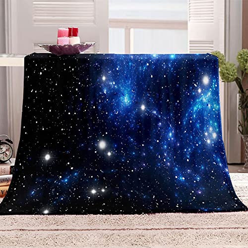 Boceoey Blauer Sternenhimmel Decke Sofa Kuscheldecke Flauschig - Weich Warme Fleecedecke für Bett Couch - Wohndecke 180x200 cm als Couchdecke Bettüberwurf Tagesdecke Campingdecke von Boceoey