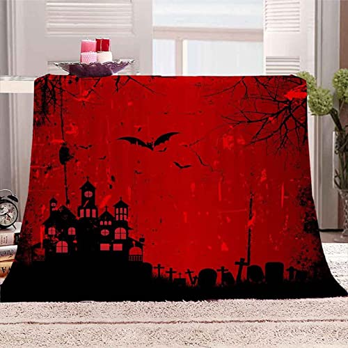 Boceoey Halloween Schloss Decke 220x240 Kuscheldecke Flauschig - Weich und Warme Fleecedecke für Bett Couch - Wohndecke als Couchdecke Bettüberwurf Tagesdecke Campingdecke von Boceoey