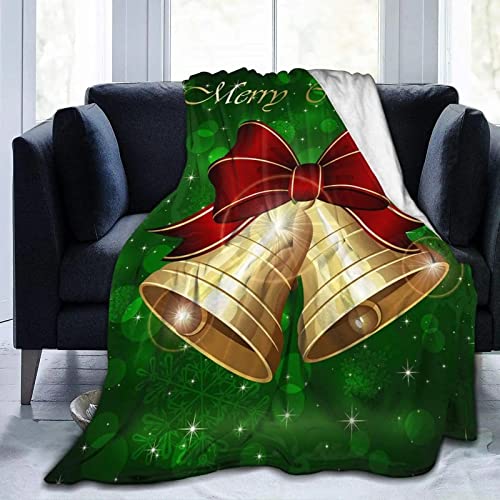 Boceoey Weihnachts 3D Glocke Kuscheldecke Flauschig 220x240 Decke Sofa Flanell Fleecedecke, Weich und Warme Decken als Sofadecke Wohndecke Couchdecke Tagesdecke, Leichte Decke von Boceoey