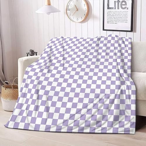 Decke Sofa Lila Kariert Kuscheldecke Flauschig - Weich und Warme Fleecedecke für Bett Couch - Wohndecke 130x150 cm als Couchdecke Bettüberwurf Tagesdecke Campingdecke Decke Sofa Lila Kariert Kuscheldecke Flauschig - Weich und Warme Fleecedecke für Bett Couch - Wohndecke 130x150 cm als Couchdecke Bettüberwurf Tagesdecke Campingdecke von Boceoey