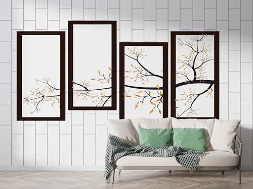 Geometrie Blumenzweig Tapete, Nordischer Stil Fototapete, Modern Wandpapier, Vliestapete Selbstklebende Wand Deko, Motivtapeten Schlafzimmer Wohnzimmer, 450x315 cm - M-739 von Boceoey