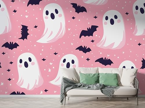 Halloween Geist Tapete, Fledermaus Fototapete, Sternenhimmel Wandpapier, Vliestapete Selbstklebende Wand Deko, Motivtapeten Schlafzimmer Wohnzimmer, 400x280 cm - F-376 Halloween Geist Tapete, Fledermaus Fototapete, Sternenhimmel Wandpapier, Vliestapete Selbstklebende Wand Deko, Motivtapeten Schlafzimmer Wohnzimmer, 400x280 cm - F-376 von Boceoey