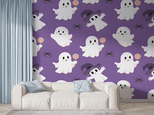 Halloween Geist Tapete, Kürbis Fototapete, Süßigkeiten Wandpapier, Vliestapete Selbstklebende Wand Deko, Motivtapeten Schlafzimmer Wohnzimmer, 400x280 cm - F-667 Halloween Geist Tapete, Kürbis Fototapete, Süßigkeiten Wandpapier, Vliestapete Selbstklebende Wand Deko, Motivtapeten Schlafzimmer Wohnzimmer, 400x280 cm - F-667 von Boceoey