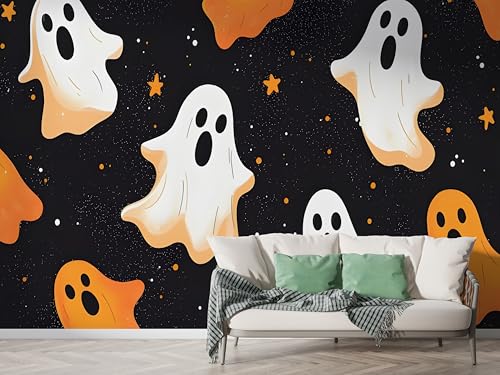 Halloween Geist Tapete, Sternenhimmel Fototapete, Feiertag Wandpapier, Vliestapete Selbstklebende Wand Deko, Motivtapeten Schlafzimmer Wohnzimmer, 450x315 cm - F-382 Halloween Geist Tapete, Sternenhimmel Fototapete, Feiertag Wandpapier, Vliestapete Selbstklebende Wand Deko, Motivtapeten Schlafzimmer Wohnzimmer, 450x315 cm - F-382 von Boceoey