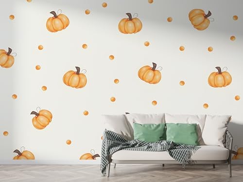 Halloween Kürbis Tapete, Herbst Fototapete, Ernte Obst Wandpapier, Vliestapete Selbstklebende Wand Deko, Motivtapeten Schlafzimmer Wohnzimmer, 450x315 cm - F-407 Halloween Kürbis Tapete, Herbst Fototapete, Ernte Obst Wandpapier, Vliestapete Selbstklebende Wand Deko, Motivtapeten Schlafzimmer Wohnzimmer, 450x315 cm - F-407 von Boceoey
