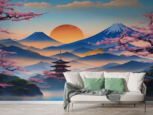 Japanisch Berg Fuji Tapete, Japan Fototapete, Kirschblüte Wandpapier, Vliestapete Selbstklebende Wand Deko, Motivtapeten Schlafzimmer Wohnzimmer, 450x315 cm - M-609 Japanisch Berg Fuji Tapete, Japan Fototapete, Kirschblüte Wandpapier, Vliestapete Selbstklebende Wand Deko, Motivtapeten Schlafzimmer Wohnzimmer, 450x315 cm - M-609 von Boceoey