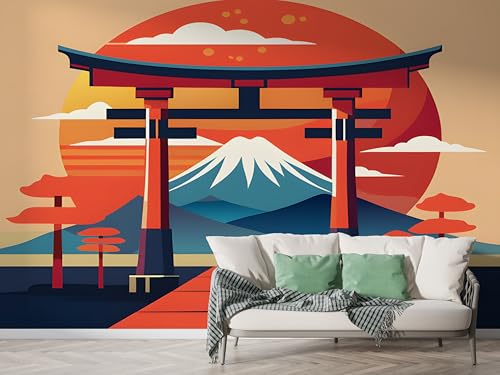 Japanisch Berg Fuji Tapete, Japan Fototapete, Torii Wandpapier, Vliestapete Selbstklebende Wand Deko, Motivtapeten Schlafzimmer Wohnzimmer, 400x280 cm - M-708 Japanisch Berg Fuji Tapete, Japan Fototapete, Torii Wandpapier, Vliestapete Selbstklebende Wand Deko, Motivtapeten Schlafzimmer Wohnzimmer, 400x280 cm - M-708 von Boceoey