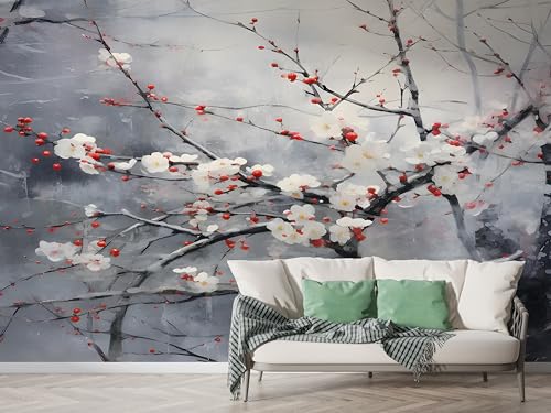 Japanisch Kirschblüten Tapete, Japan Fototapete, Aquarell Blumen Wandpapier, Vliestapete Selbstklebende Wand Deko, Motivtapeten Schlafzimmer Wohnzimmer, 400x280 cm - M-619 Japanisch Kirschblüten Tapete, Japan Fototapete, Aquarell Blumen Wandpapier, Vliestapete Selbstklebende Wand Deko, Motivtapeten Schlafzimmer Wohnzimmer, 400x280 cm - M-619 von Boceoey