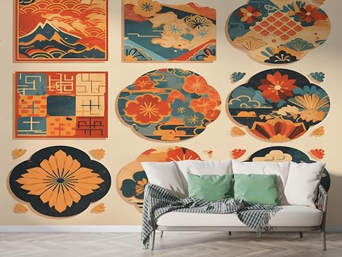Japanisch Kirschblüten Tapete, Japan Fototapete, Patchwork Wandpapier, Vliestapete Selbstklebende Wand Deko, Motivtapeten Schlafzimmer Wohnzimmer, 400x280 cm - M-623 Japanisch Kirschblüten Tapete, Japan Fototapete, Patchwork Wandpapier, Vliestapete Selbstklebende Wand Deko, Motivtapeten Schlafzimmer Wohnzimmer, 400x280 cm - M-623 von Boceoey